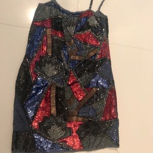 Sequence colorful dress